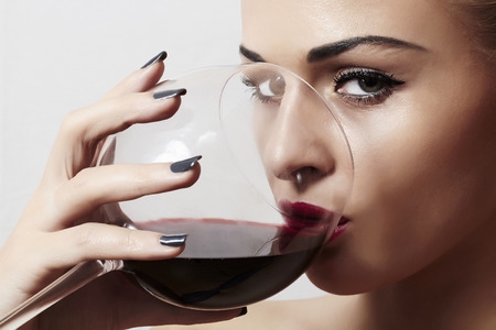 Woman wine face